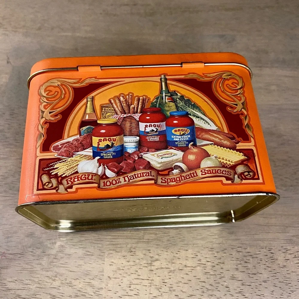 RAGU Recipes Tin Vintage 80s Metal Box Made In England Empty 6